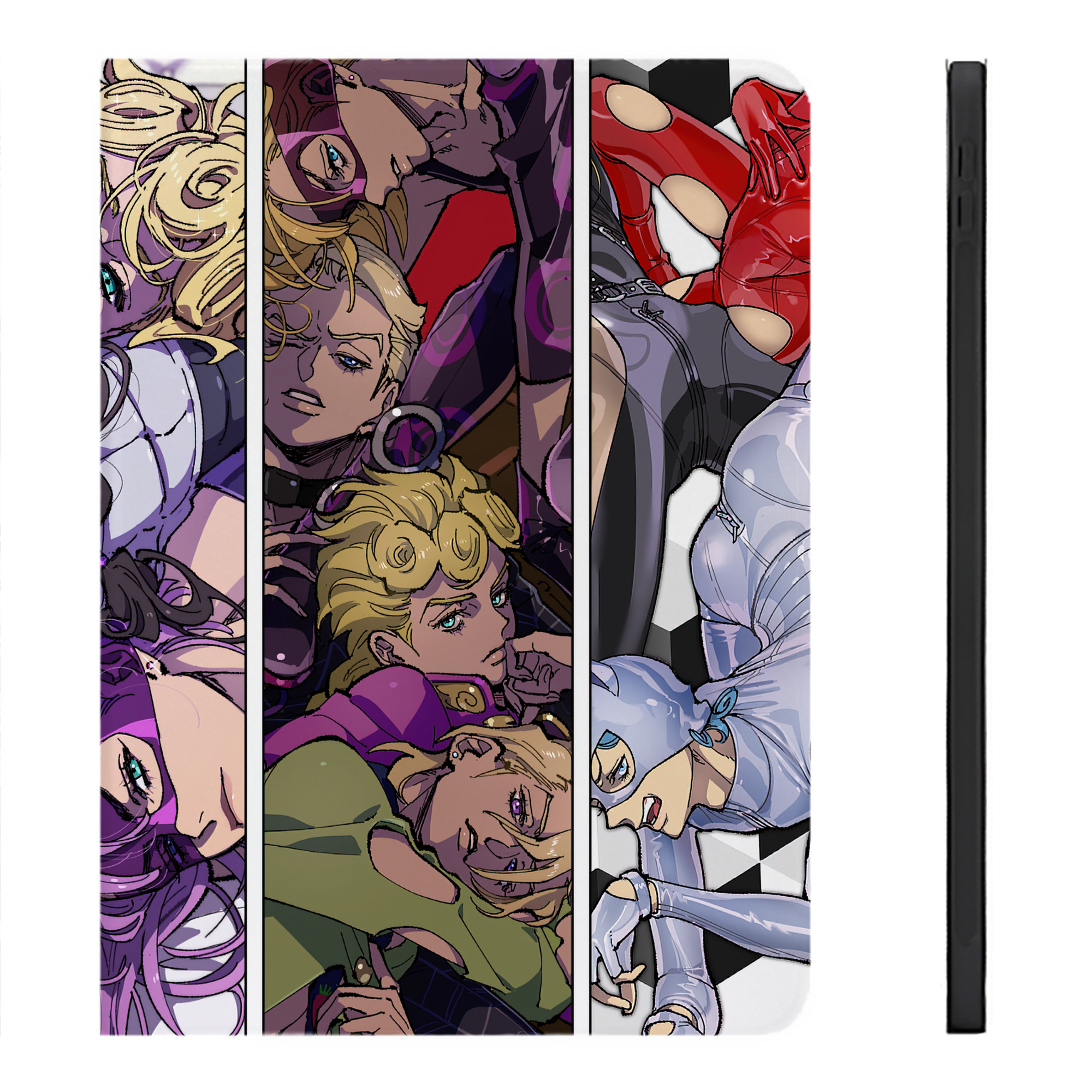 （画像用） ジョジョの奇妙な冒険 JoJo's Bizarre Adventure IPadケース ペンホルダー付き ブックスタイルデザイン